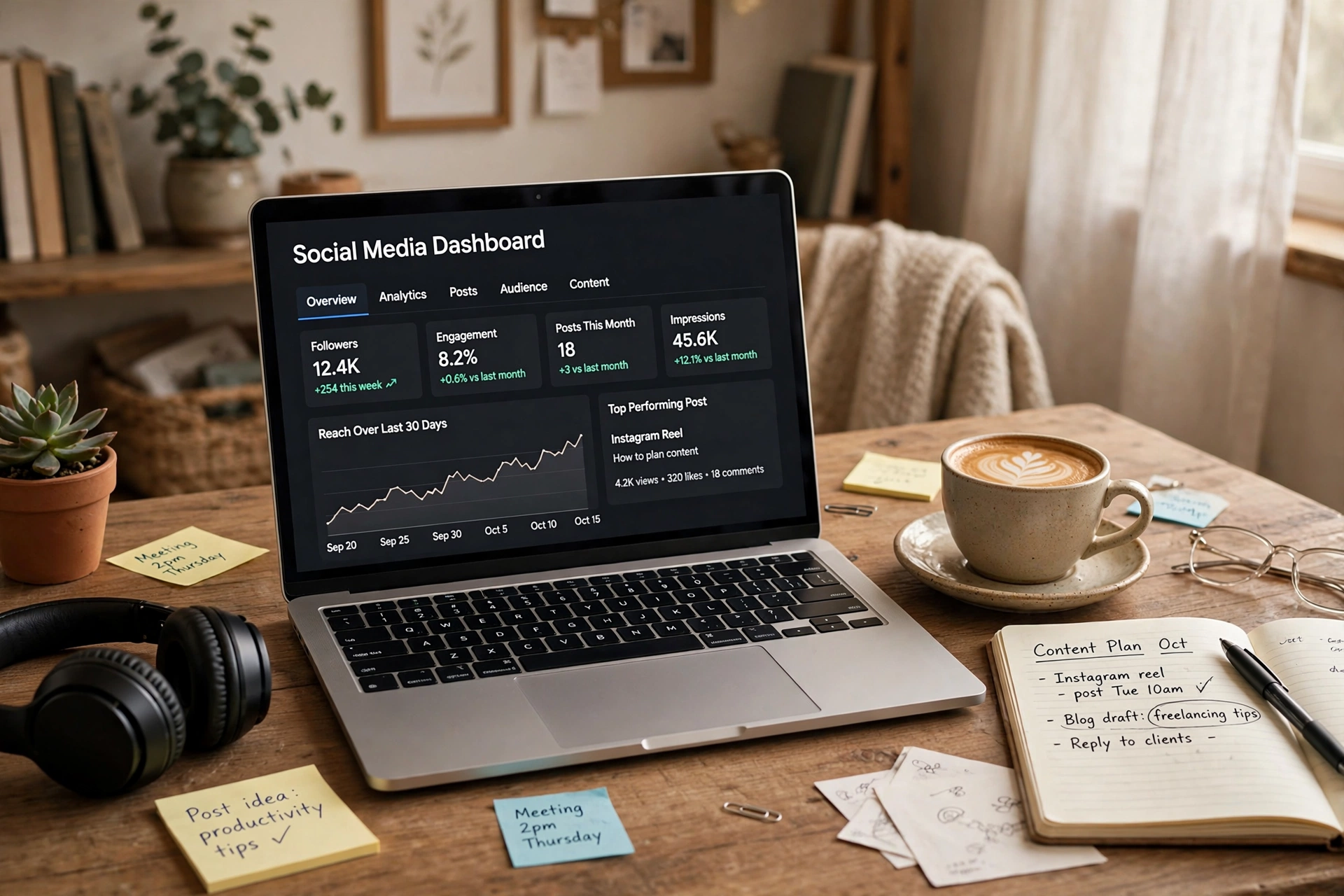 freelancer managing client facebook pages from social media dashboard