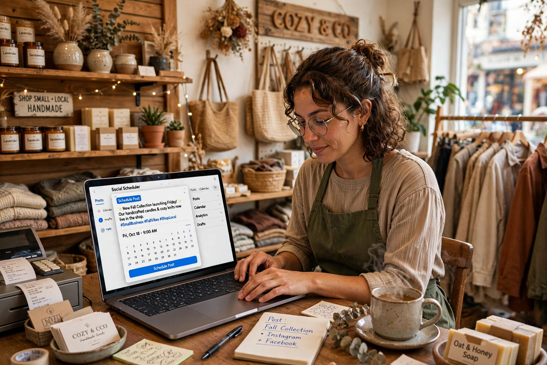 facebook instagram marketing for small shop weekly schedule